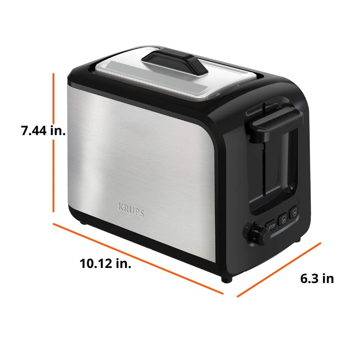 Krups KH411D50 Toaster with Wide Lid - Black/Gray