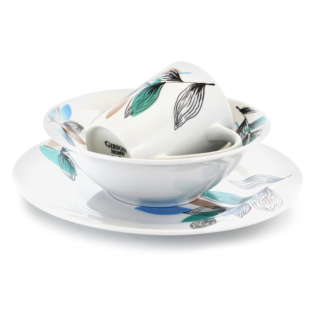 Gibson Home Vineyard Round Dinnerware Set (12-Piece) - White