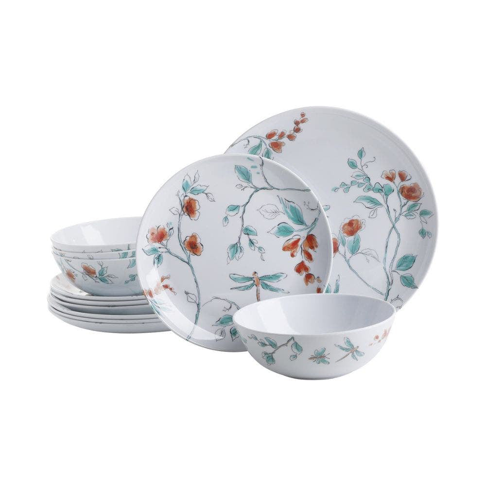 Gibson Martha Stewart Melamine Dinnerware Set (12-Piece) - White