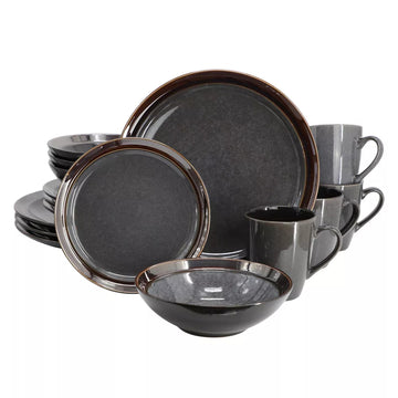 Gibson Elite Priya (16-Piece) Dinnerware Set - Gray