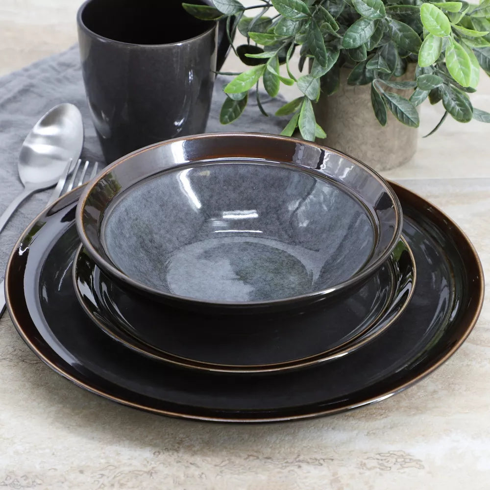 Gibson Elite Priya (16-Piece) Dinnerware Set - Gray– Curacao