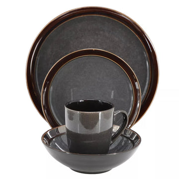 Gibson Elite Priya (16-Piece) Dinnerware Set - Gray