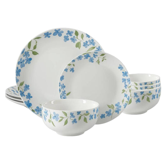 Gibson Home Garden Aisle Dinnerware Set (12-Piece) - White