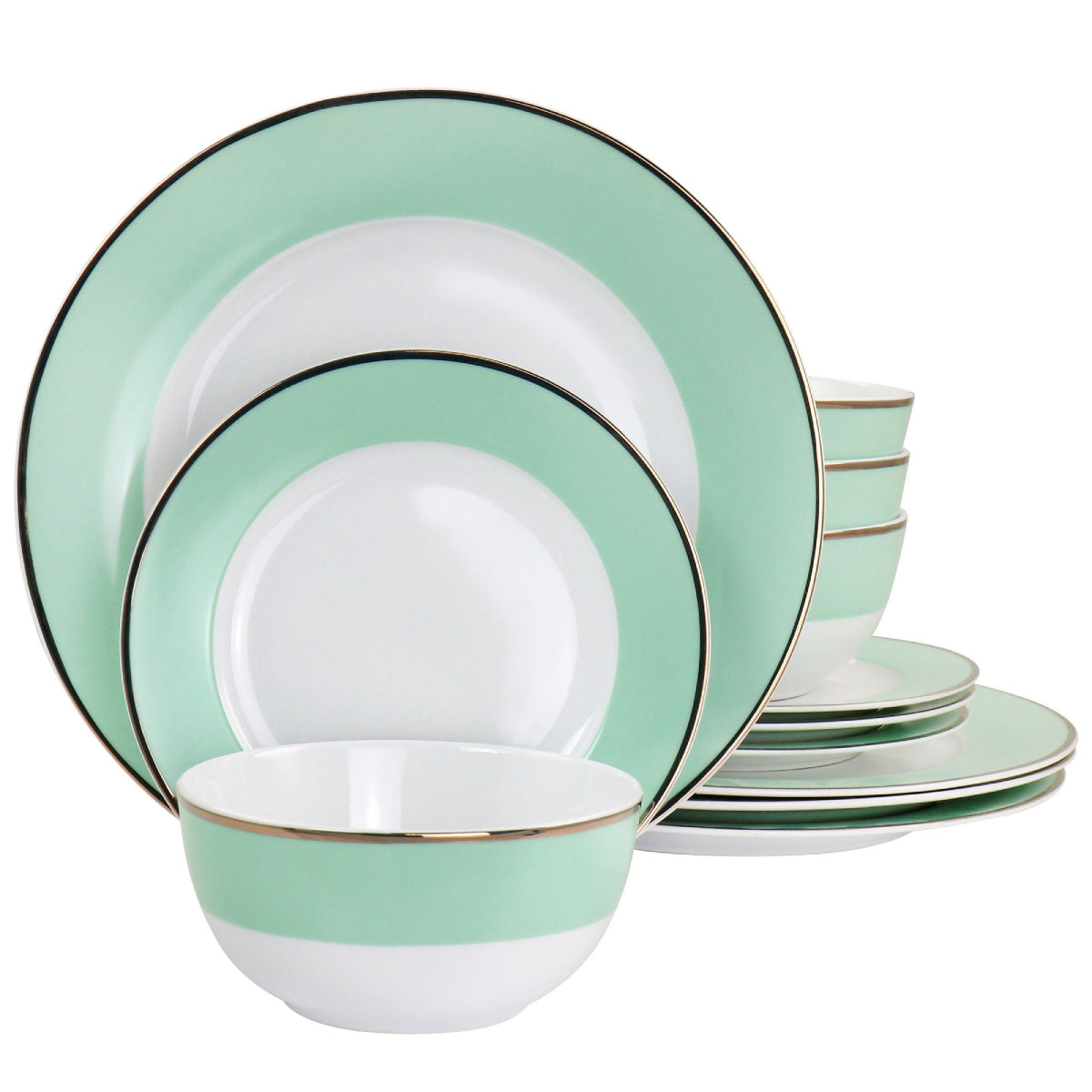 Martha Stewart Dinnerware Set (12-Piece) - White/Blue
