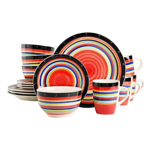 Gibson Home Casa Stella Dinnerware Set (16-Piece) – Orange