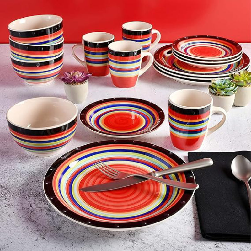 Gibson Home Casa Stella Dinnerware Set (16-Piece) – Orange