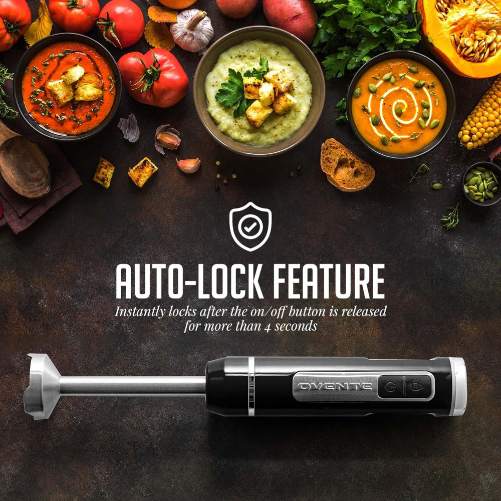 Ovente 8-Speed Electric Cordless Immersion Hand Blender