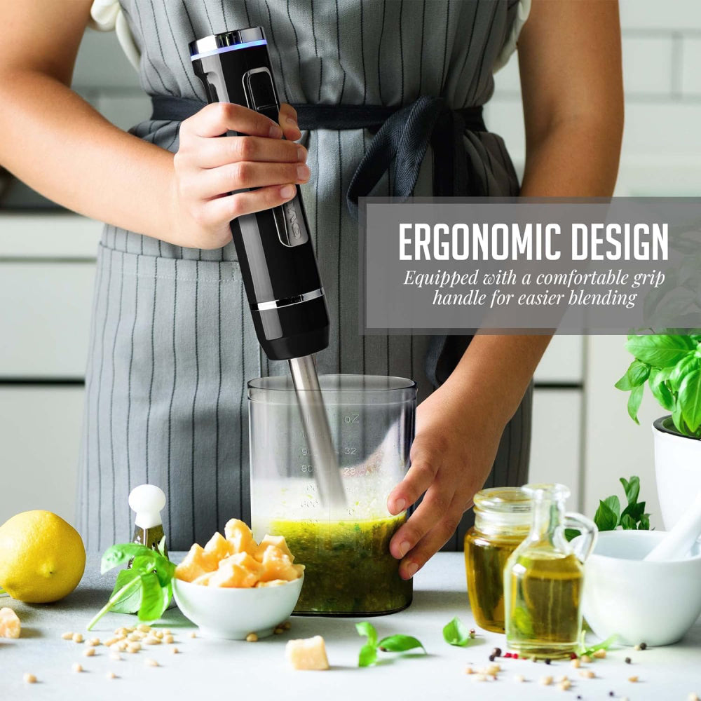 Ovente 8-Speed Electric Cordless Immersion Hand Blender