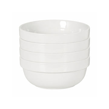 Glad Stackable Cereal Bowl Set (4-Piece) - White