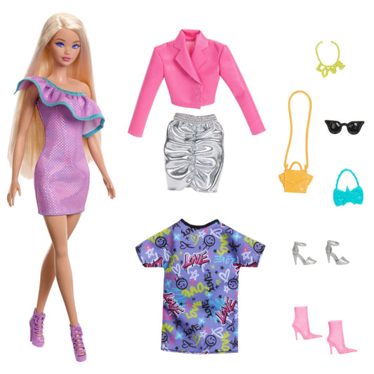 Barbie Fashion Doll with 3 Party Dresses