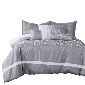 ESCA Levora Queen Size Comforter Set (7-Pieces) - Gray