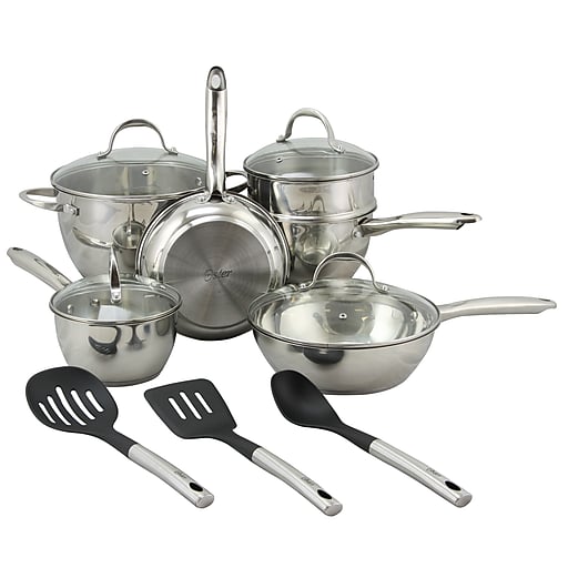 Oster Ridgewell 109543.13 Cookware Set with Lid (13-Piece) - Silver