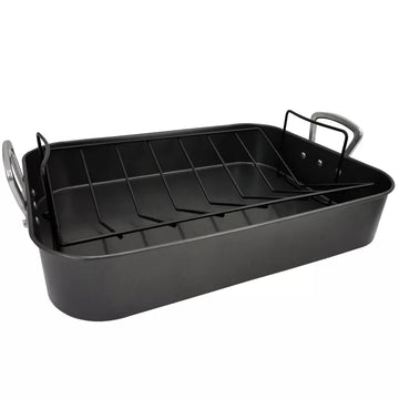Gibson Home Broxton Non-stick Turkey Roaster (2-Piece) - Black
