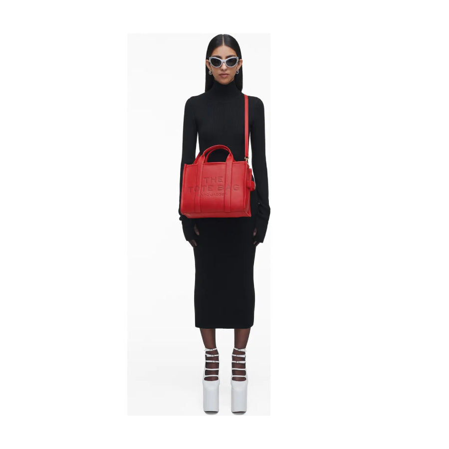 Marc Jacobs The Leather Medium Tote Bag - True Red