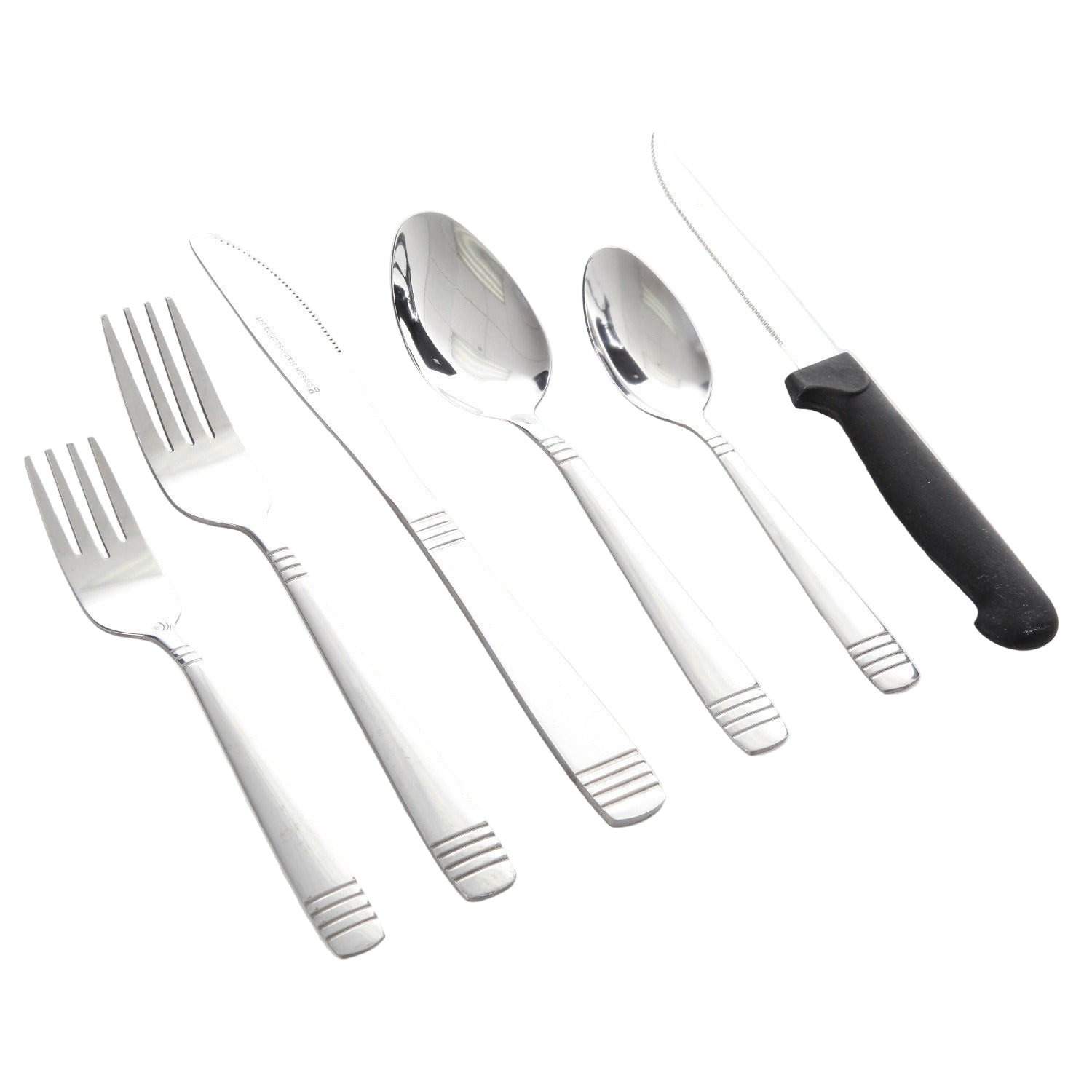 Gibson Home Palmore Stainless Steel Flatware Set (55-Piece) - Silver - Curacao