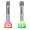 Singing Machine Bling Duets Wireless Microphone Speaker (2-Piece) - Silver