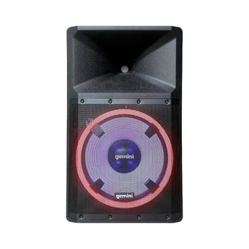 Gemini GSP-L2200PK Active 15" LED Portable Bluetooth Speaker With Stand and Mic - Black