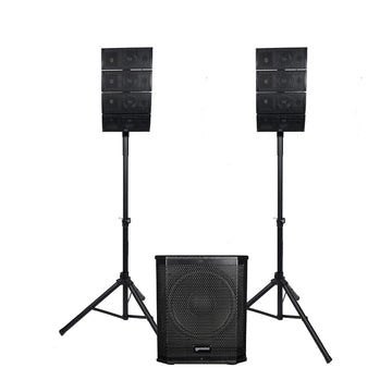 Gemini 4X4" Portable Line Array PA System with Subwoofer - Black