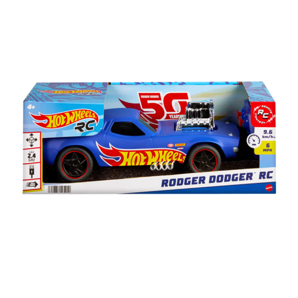 Hot Wheels 1:16 Scale RC Rodger Dodger Toy Car with Remote Control