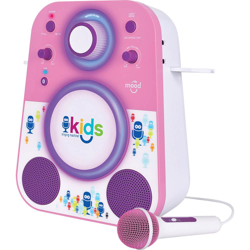 Sistema de karaoke con Bluetooth y micrófono para niños Singing Machine The Mood Kids, color rosa y morado