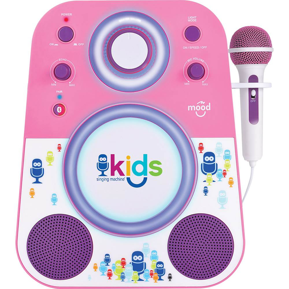 Sistema de karaoke con Bluetooth y micrófono para niños Singing Machine The Mood Kids, color rosa y morado