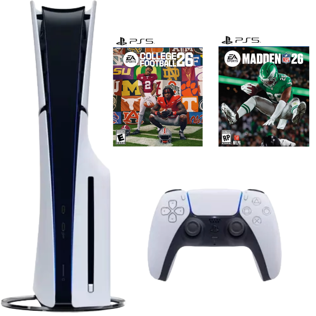 Bundle: Sony PlayStation 5 Slim Console + College Football 26 + Madden NFL 26