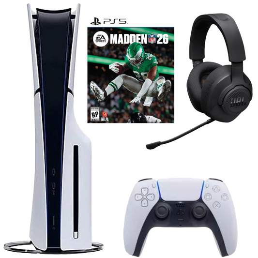 Bundle: Sony PlayStation 5 Slim + Madden NFL 26 + JBL Quantum 360X Over-the-Ear Wireless Gaming Headset