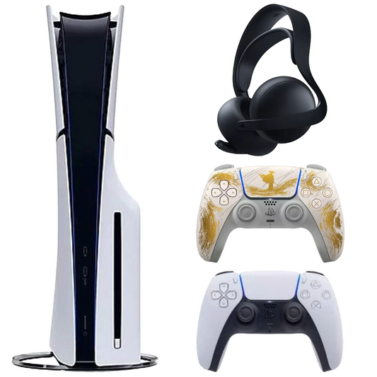 Bundle: Sony PlayStation 5 Slim Console + Limited Edition Ghost of Yōtei DualSense Wireless Controller + Sony Pulse Elite Wireless Over-the-Ear Gaming Headset