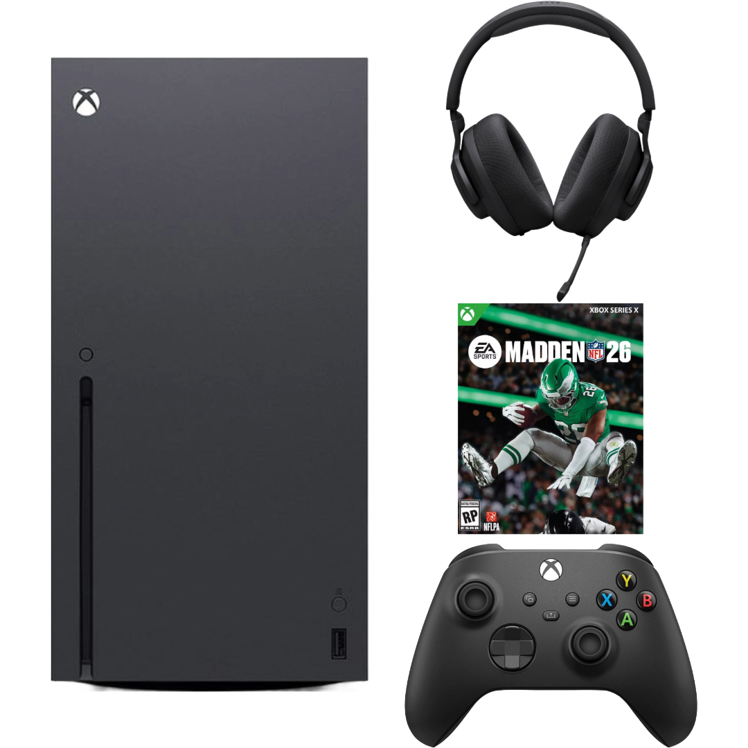 Bundle: Microsoft Xbox Series X 1TB + Madden NFL 26 + JBL Quantum 360X Over-the-Ear Wireless Gaming Headset