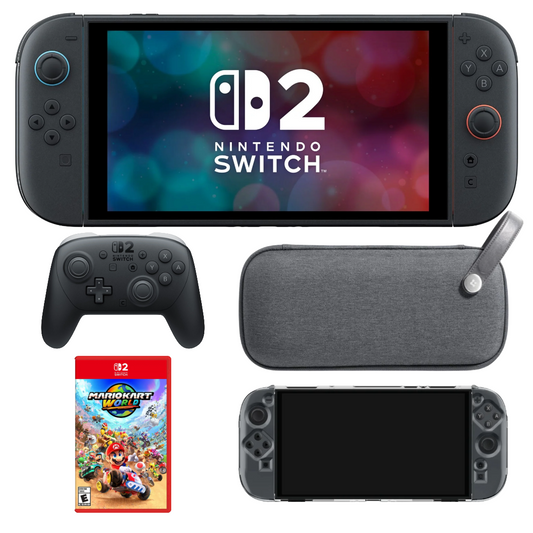 Bundle: Nintendo Switch 2 256GB Console + Spigen Klasden Pouch + Spigen Air Fit + Switch 2 Pro Controller + Mario Kart World