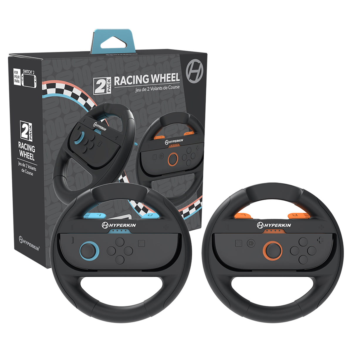 Hyperkin Joy-Ride Racing Wheel Set for Nintendo Switch 2 Joy-Con 2/Switch Joy-Con (2-Piece) - Black