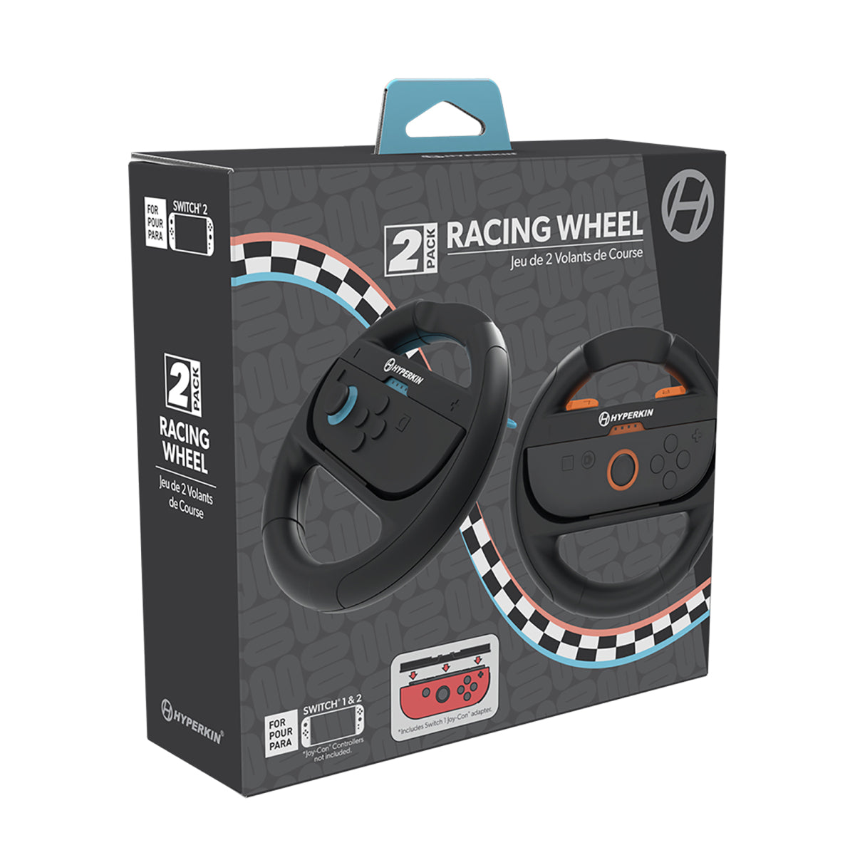 Hyperkin Joy-Ride Racing Wheel Set for Nintendo Switch 2 Joy-Con 2/Switch Joy-Con (2-Piece) - Black