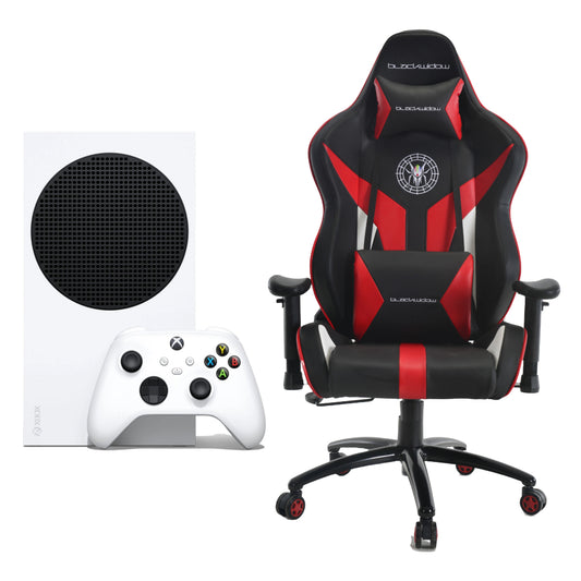 Bundle: Microsoft - Xbox Series S 512GB All-Digital Starter Bundle Console + Gaming Chair Red