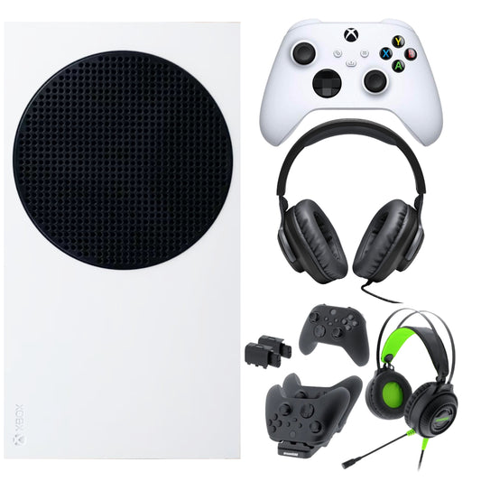 Paquete: Microsoft - Consola Xbox Series S de 512 GB totalmente digital para principiantes + Auriculares para juegos con cable JBL Quantum 100 + Kit para jugadores DreamGEAR