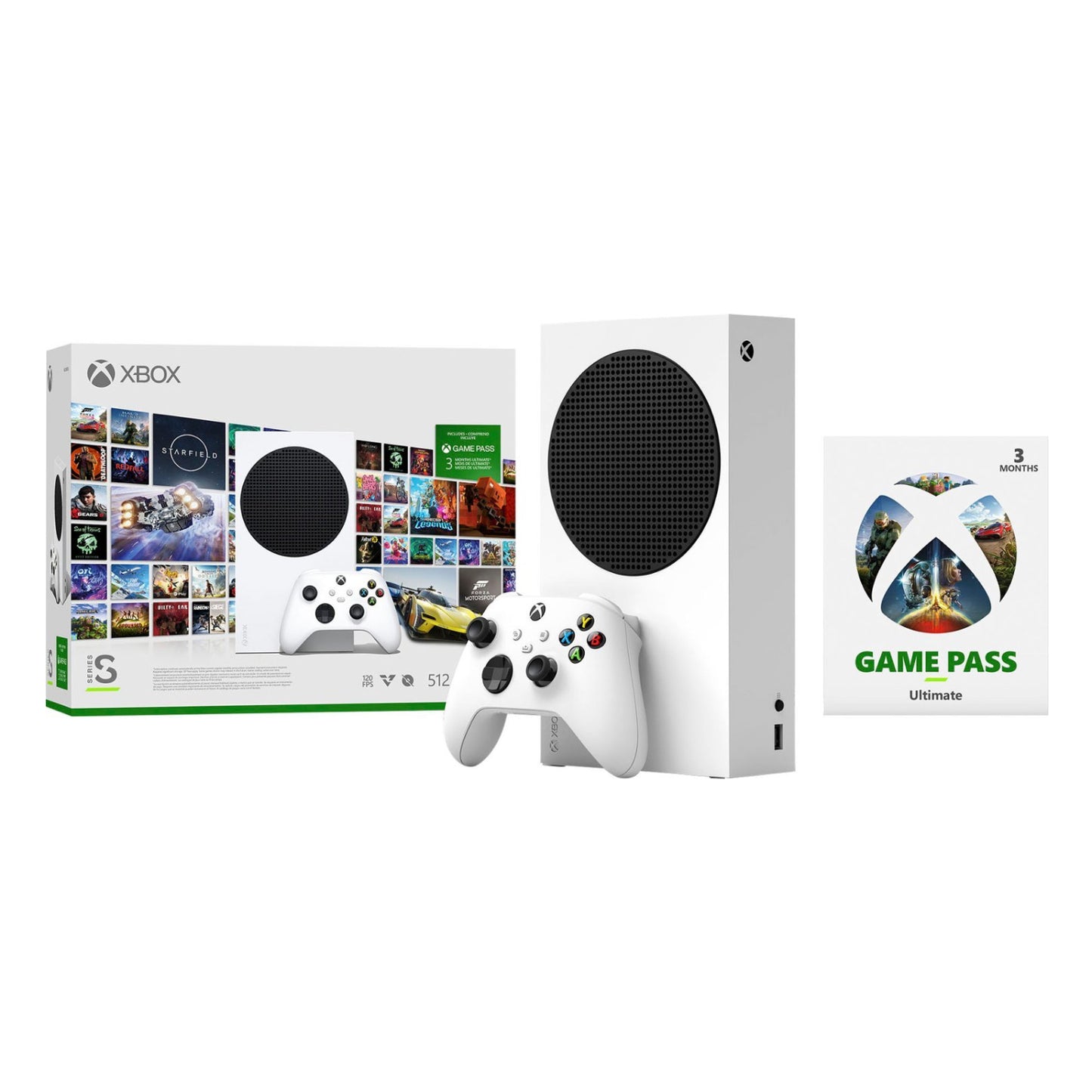 Paquete: Microsoft - Consola Xbox Series S de 512 GB totalmente digital para principiantes + Auriculares para juegos con cable JBL Quantum 100 + Kit para jugadores DreamGEAR