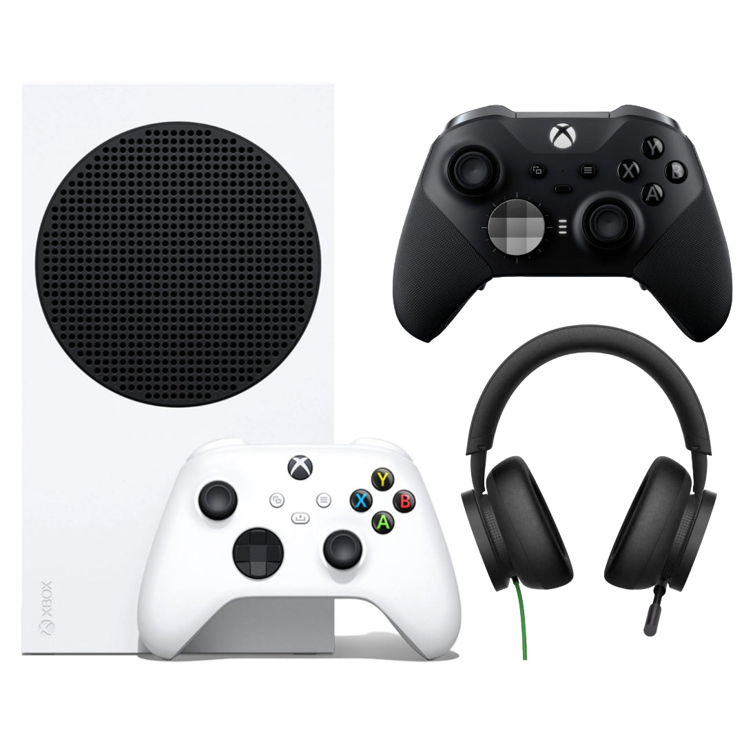 Bundle: Microsoft - Xbox Series S 512GB All-Digital Starter Bundle Console + Xbox Wired Gaming Headset + Xbox One Wireless Controller - Elite Series 2