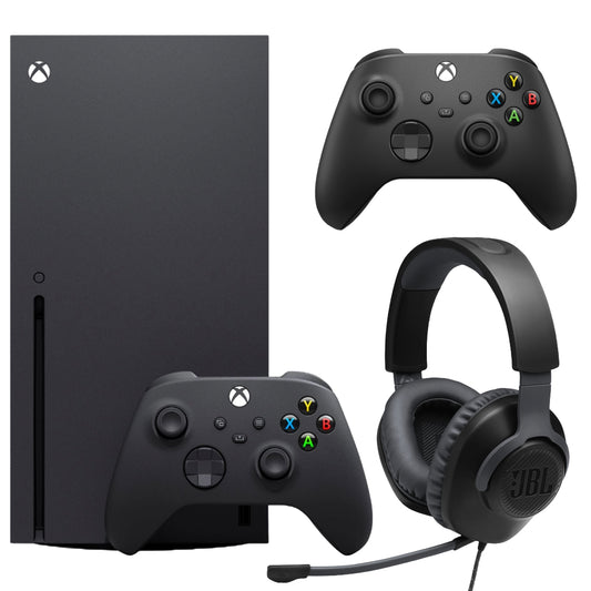 Paquete: consola Microsoft Xbox Series X de 1 TB + auriculares con cable para juegos JBL Quantum 100X + control inalámbrico Xbox