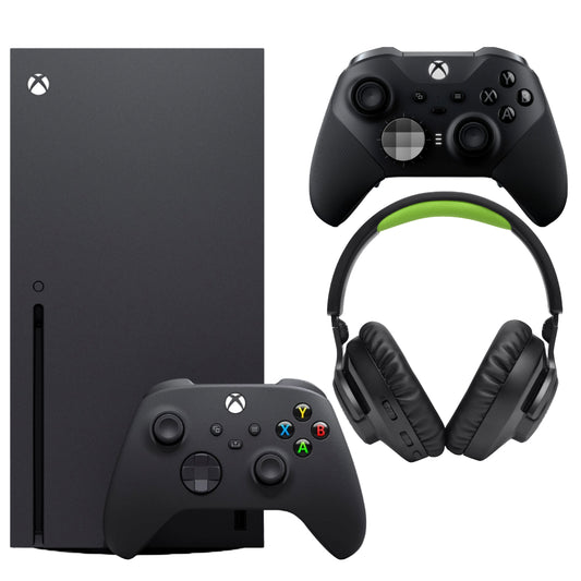 Paquete: consola Microsoft Xbox Series X de 1 TB + auriculares inalámbricos para juegos JBL Quantum 360X + control inalámbrico Xbox One - Elite Series 2