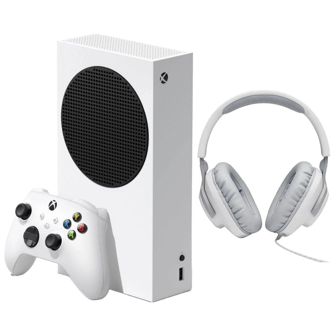 Microsoft Xbox Bundle: Xbox Series S 512GB Console + JBL Quantum 100 Wired Over-the-Ear Headphone - White