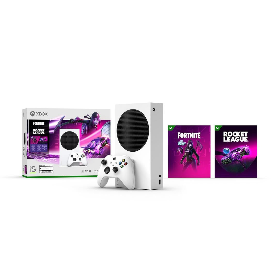 Xbox Series S Bundle: Console with Fortnite & Rocket League + Power Stand + Headset