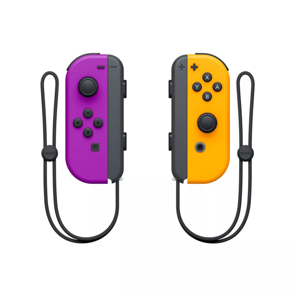 Paquete de Nintendo: consola OLED Switch, color blanco + Super Mario Bros. Wonder + controles Joy-Con de Switch, color morado neón/naranja neón