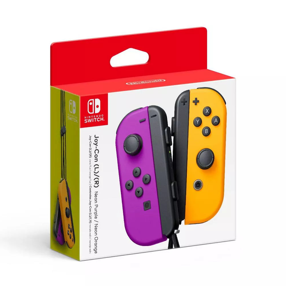 Mandos inalámbricos Nintendo Joy-Con L/R para Nintendo Switch: morado neón y naranja neón