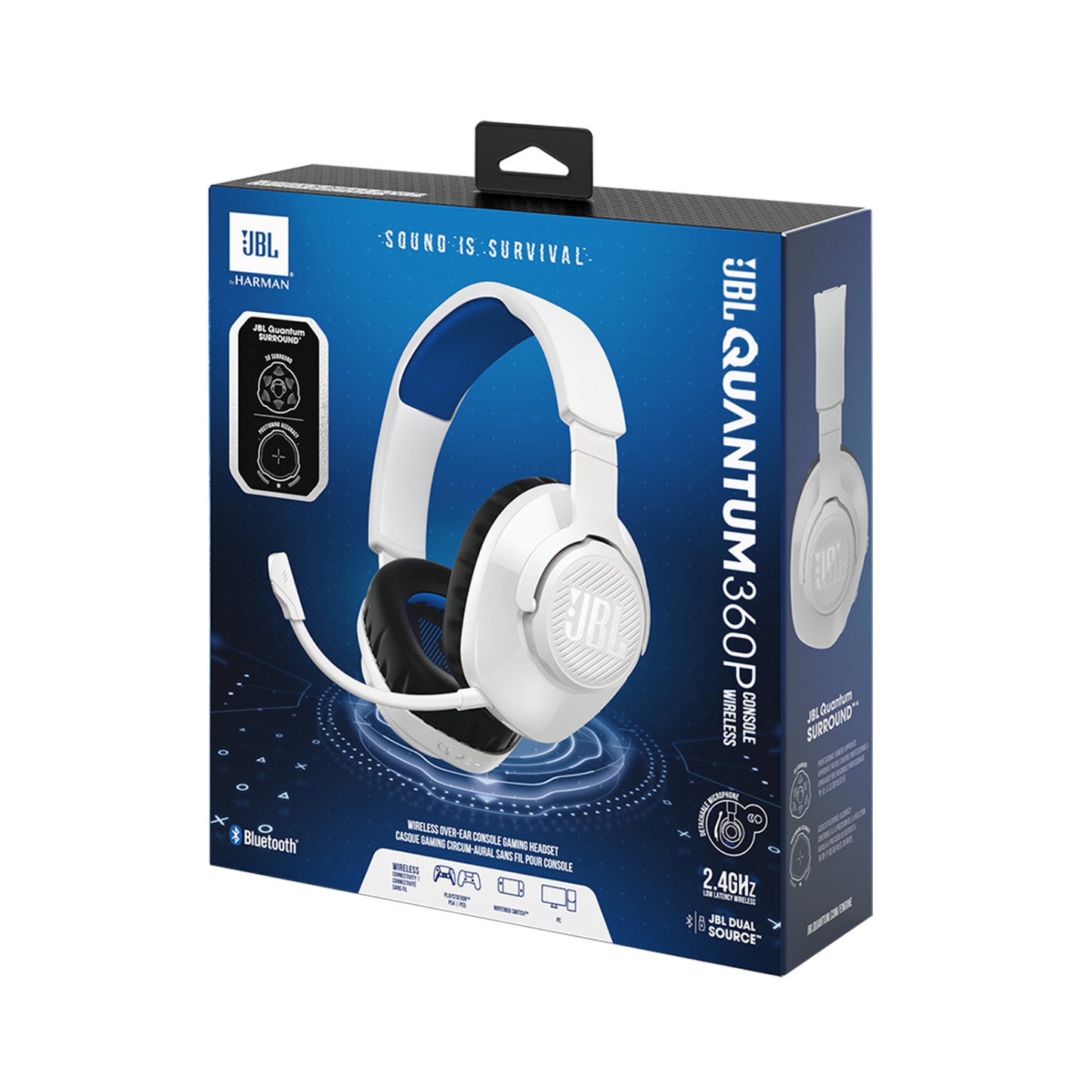 JBL Quantum 360P Wireless Over-the-Ear Gaming Headset - White