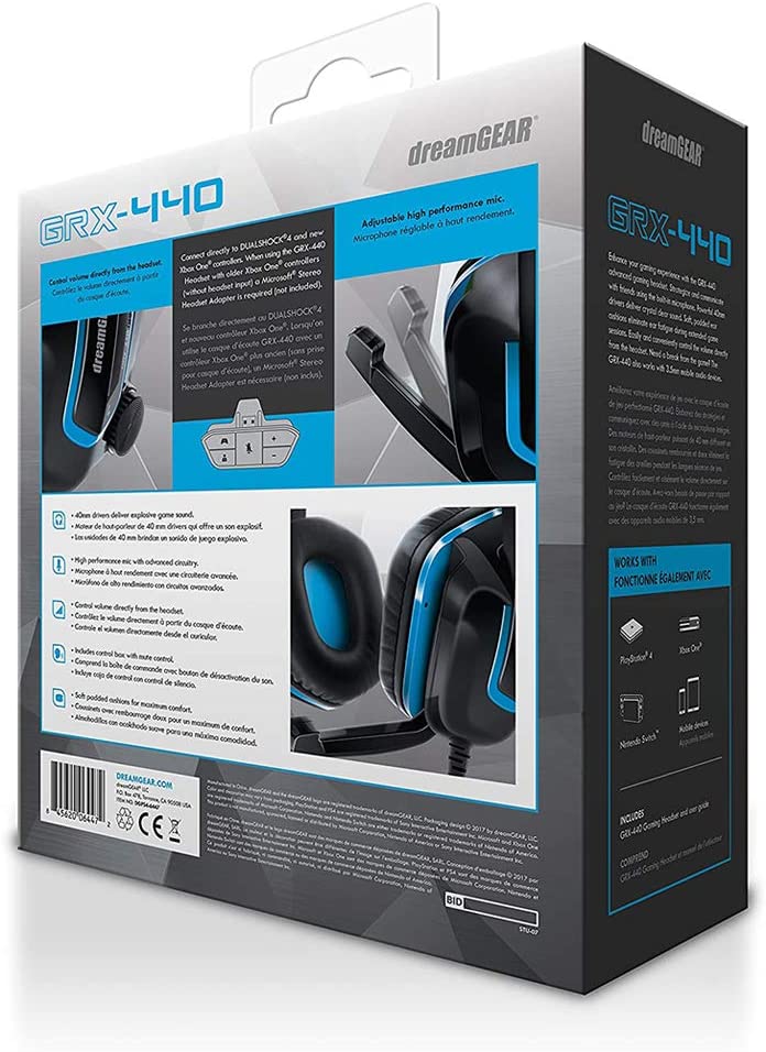 Auriculares con cable DreamGEAR PlayStation 4 - Negro/Azul 