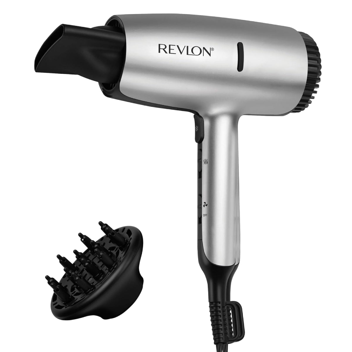 Revlon RVDR5336N1 Dry Max Hair Dryer with Diffuser - Silver/Black– Curacao