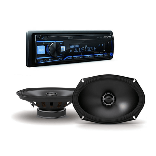 Conjunto de receptor de medios digitales Alpine + altavoz Alpine