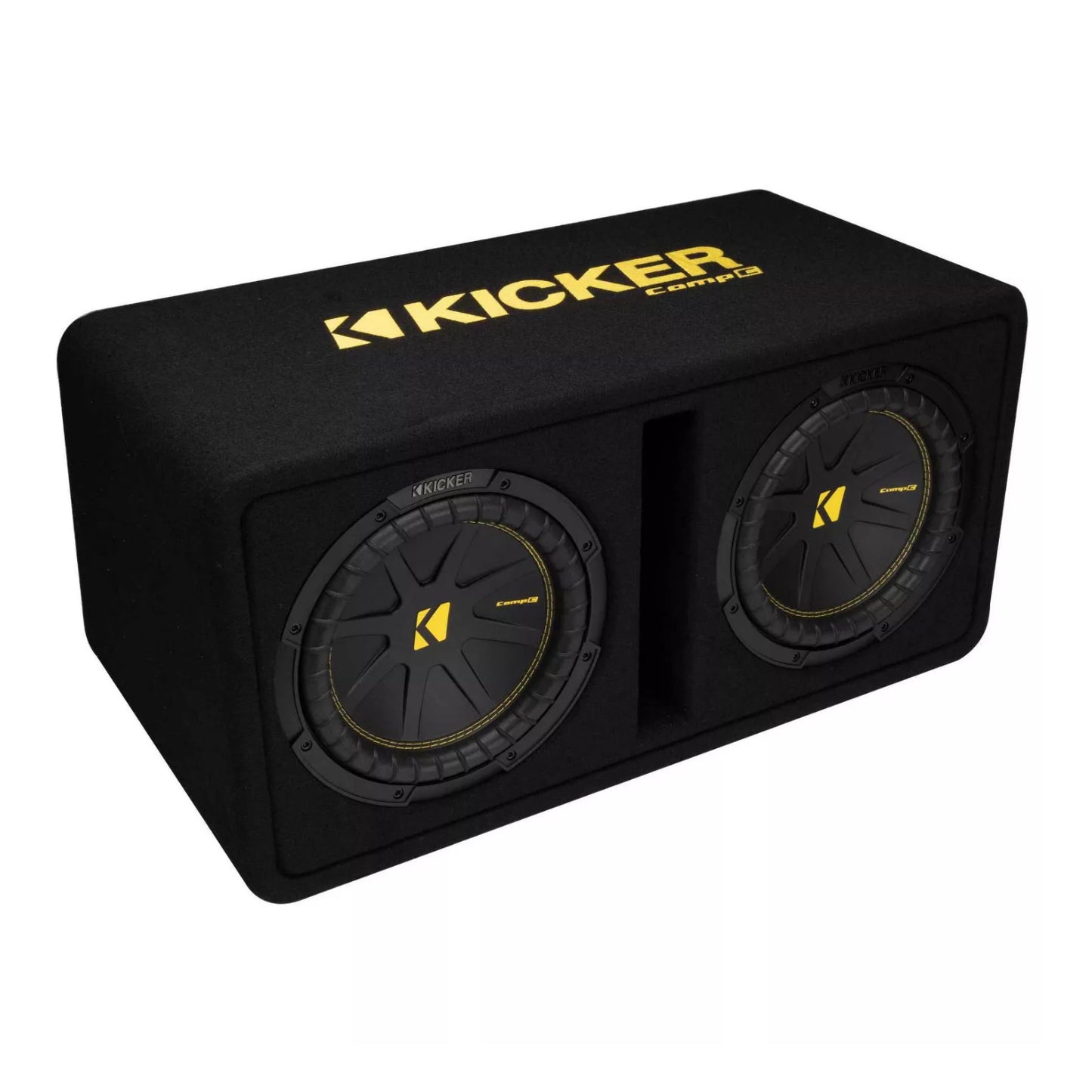 Paquete: Amplificador de subwoofer monobloque de clase D para audio de automóvil Kicker 46CXA4001 + subwoofers CompC duales Kicker 50DCWC102