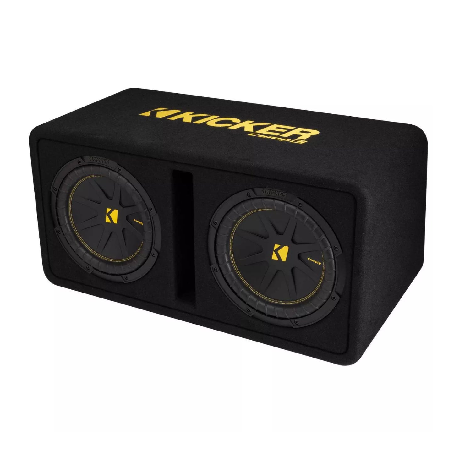 Paquete: Amplificador de subwoofer monobloque de clase D para audio de automóvil Kicker 46CXA4001 + subwoofers CompC duales Kicker 50DCWC102