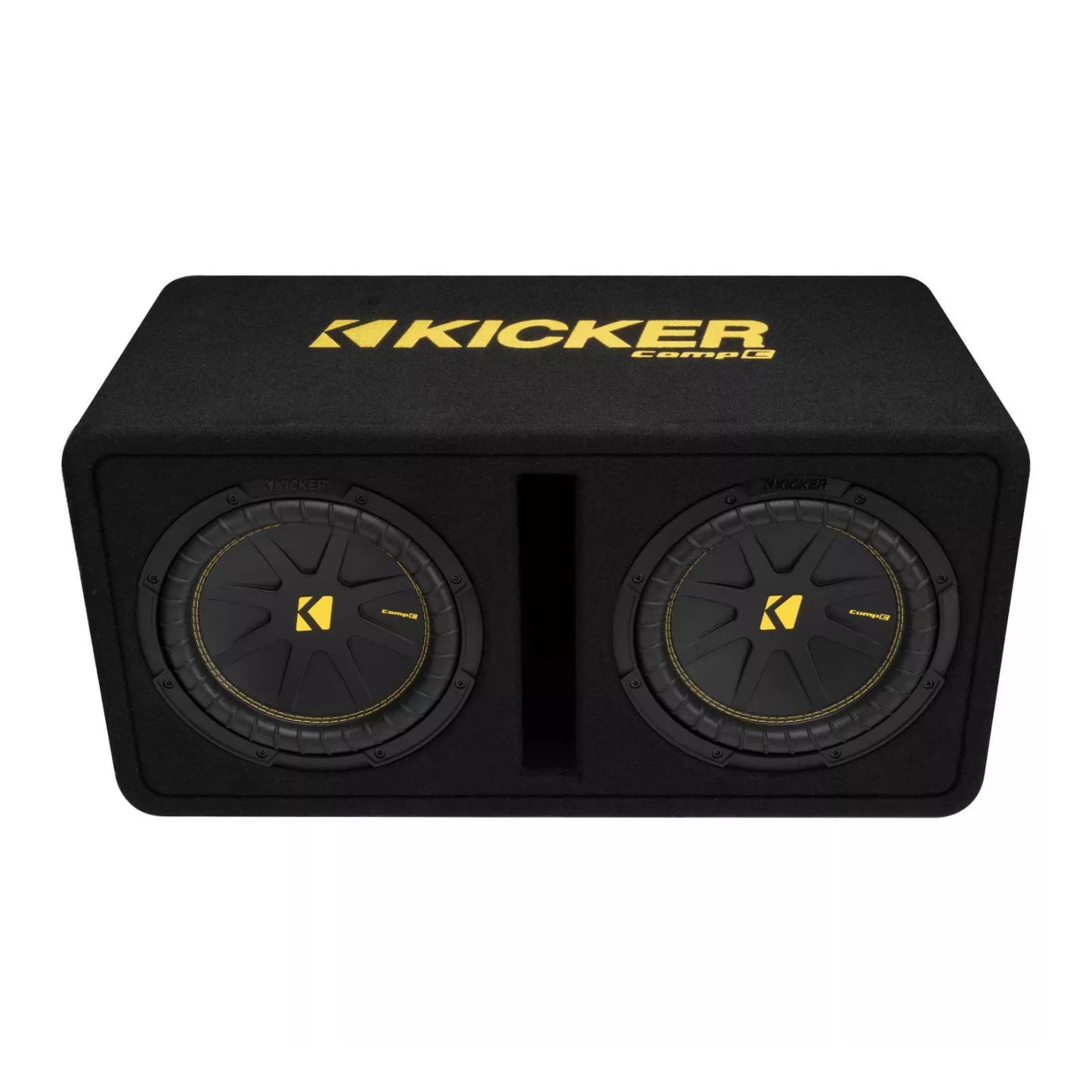 Paquete: Amplificador de subwoofer monobloque de clase D para audio de automóvil Kicker 46CXA4001 + subwoofers CompC duales Kicker 50DCWC102