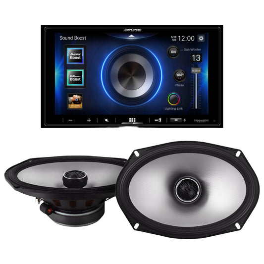 Bundle: Alpine 7" Bluetooth Digital Media Receiver + Alpine S2-S69 S-Series 6" x 9" 2-Way Hi-Resolution Coaxial Car Speakers